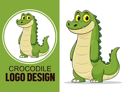Funny Crocodile Cartoon Logo, Alligator Animal Mascot Design alligator animal beehaya cartoon character corocodile cute design dribbble funny graphic design illustration logo mascot vector