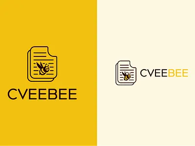 CVeeBee Logo Design Concept - Modern Bee & Resume Icon illustration