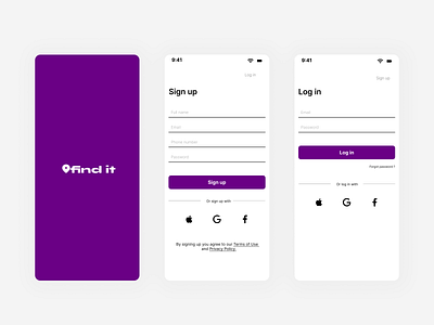 Sign up/ Login page app figma ui uiux design ux