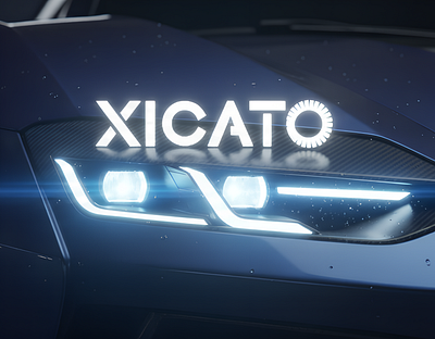 XICATO - Futuristic Automotive Logo & Premium Branding Mockup cgi