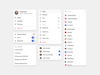 Dropdowns clean component design design system dropdown dropdowns figma menu minimal ui ui kit ux