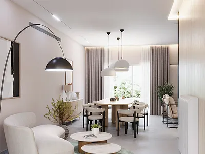 Serene Neutral Interiors 3d modeling apartments decor elegant interior design minima modern sofa soft lighting