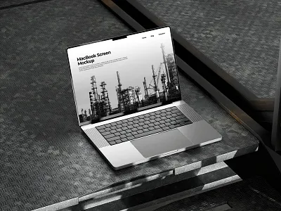 MacBook Screen Mockup 3d 3d mockup 3d rendering branding design graphic design illustration laptop logo mockup mrfauzi realistic mockup realistic rendering ui vector