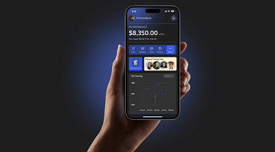 Finance & Payment App – Dark Mode UI mockup money transfer