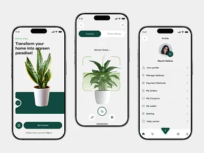 Plant Scan & Shop Mobile App android app app design app screen design ios ios app management mobile mobile app mobile app screen mobile apps mobile ui plant plant care profile reminder temperature ui ui design ux ux ui design