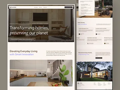 Lexora - Brand Profile for Smart Home Technology Provider branding brown design iot iot design landing page product showcase smart home smart living smart tech ui ux webdesign website