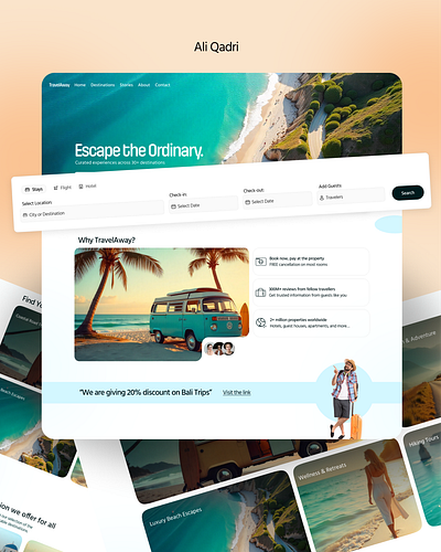 Traveling Website Design minimal design modern website travel agency travel app travel blog travel blogger travel guide travel landing page travel web travel website traveling trip planner website design