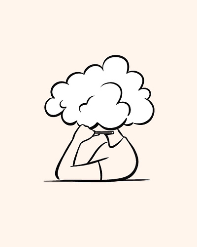 Make time to daydream daydream editorial head in the clouds illustration portrait