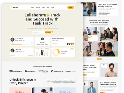 Task Management Website Design ai saas collaboration colorful hr management landing page minimal people management product design project project management saas landing page saas website task management team management time management ui ui ux visual design web design website
