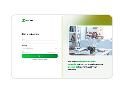 Login Page - Zenyora login login page ui design website design