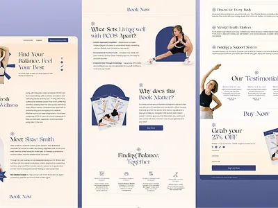 Wellness Website Ui Design branding female feminine graphic design health inflencer landingpage minimal pastel pco pcod pcos ui uiux website wellness women