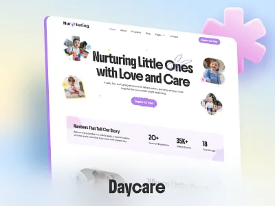 Nurturing - Baby care website ui/ux design baby care colorful design cute design day care figma framer playful design ui ux website design