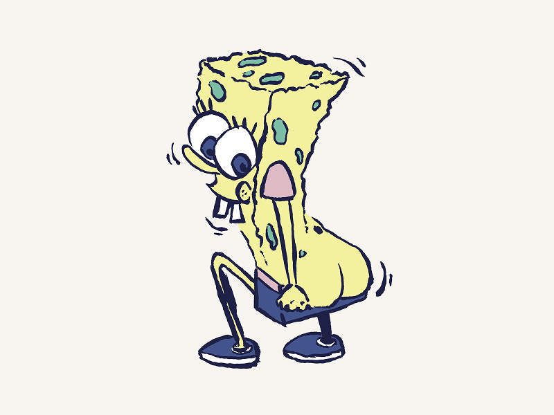 SpongeBob SquarePants as Bart Simpson 🧽 bart simpson character drawing illustration spongebob squarepants