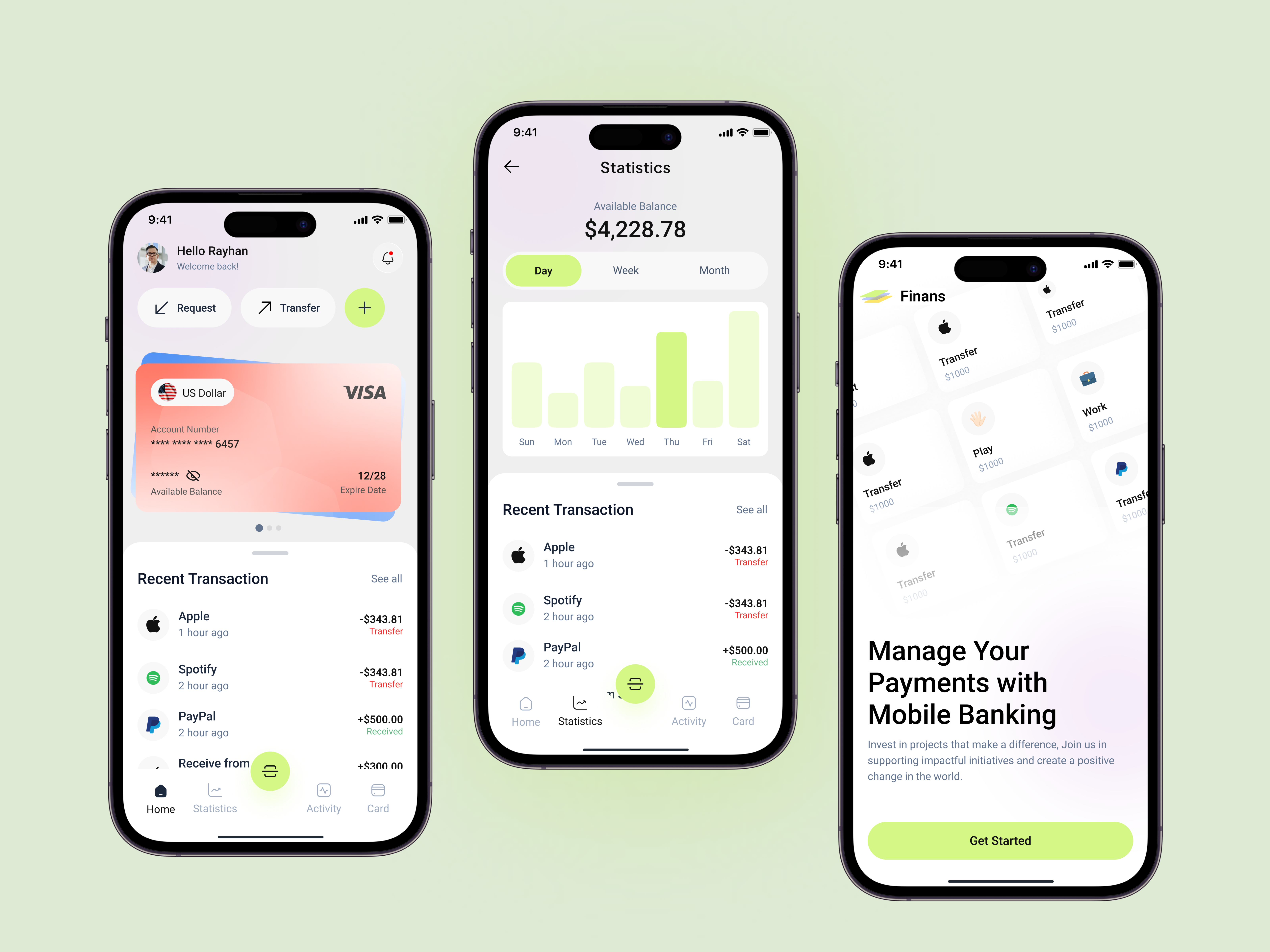Finans - Fintech Mobile App Design 2025 banking banking mobile app credit card digital waller digital wallet finance fintech fintech mobile fintech mobile app home mobile mobile app mobile banking app mobile wallet app onboarding statistics trendy ui wallet