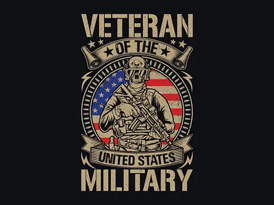 Veteran of the United States MilitaryBold PatrioticT-ShirtDesign