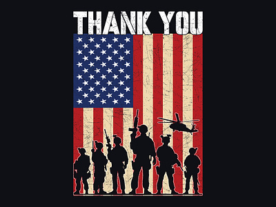 Thank You Military Tribute T-Shirt DesignSaluting American Heroe