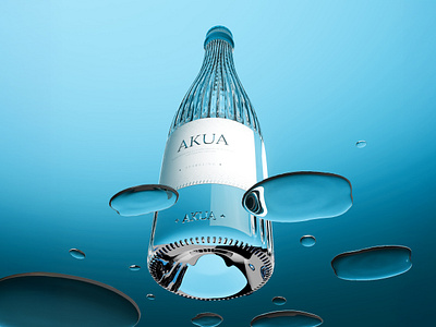 AKUA Bottle & Label Design Exploration 3d 3d modelling 3d render aesthetic art direction bottle design branding cgi cinema 4d concept design creative direction graphic design label design luxury packaging packaging photorealistic product design product shot redshift studio lighting