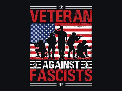 Veterans Against Fascists Patriotic T-Shirt Design