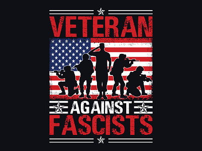 Veterans Against Fascists Patriotic T-Shirt Design