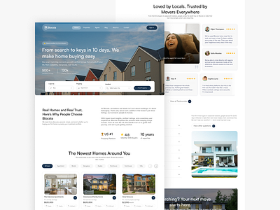 Blocsta - Real estate landing page design landingpage realestate realestatelanding realestatewesite ui ui design