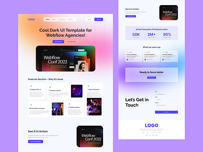 Webflow Agency Landing Page landing page ui design website design