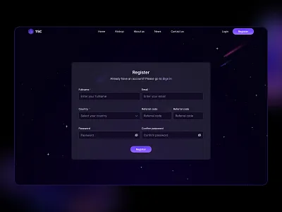 Sign in/ Sign up Galaxy Dark mode crypto dark mode dashboard galaxy theme nft recover password reset password sign in sign up ui kit