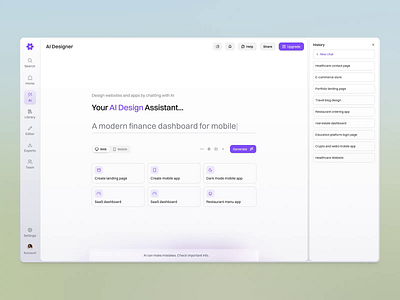Flowrine - The AI Co-pilot for UI/UX Designers ai animation ai chat ai design ai figma ai generate ai generative tool ai helper ai menu animation app branding design dribbble figma illustration logo nazmi javier product design ai shot ui