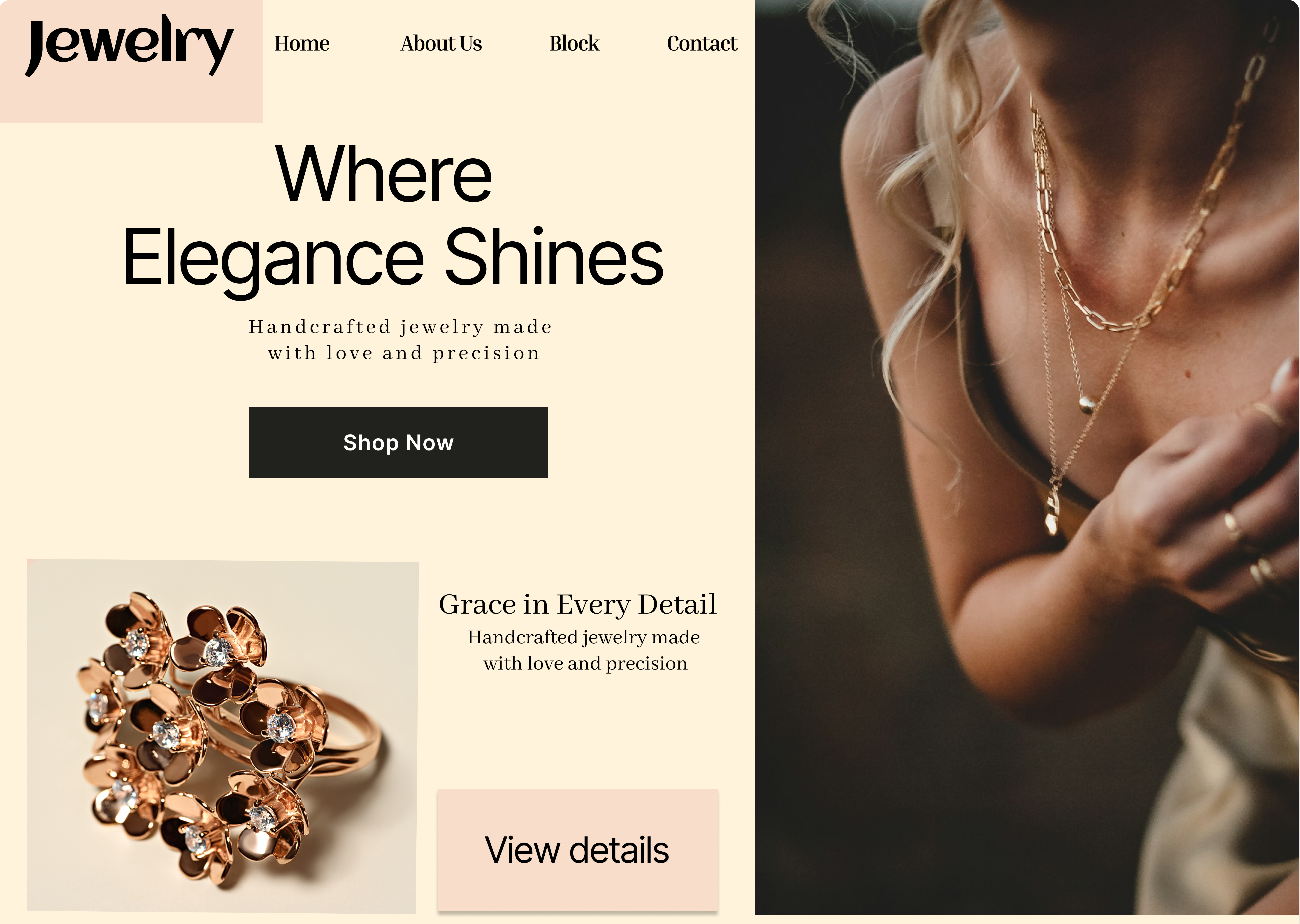 Jewelry Store Landing Page design illustration ui ux