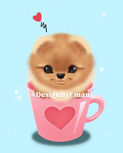 ILLUSTRATION : Pup-In-A-Cup 🐶☕️ design drawing graphic design illusrtation procreate