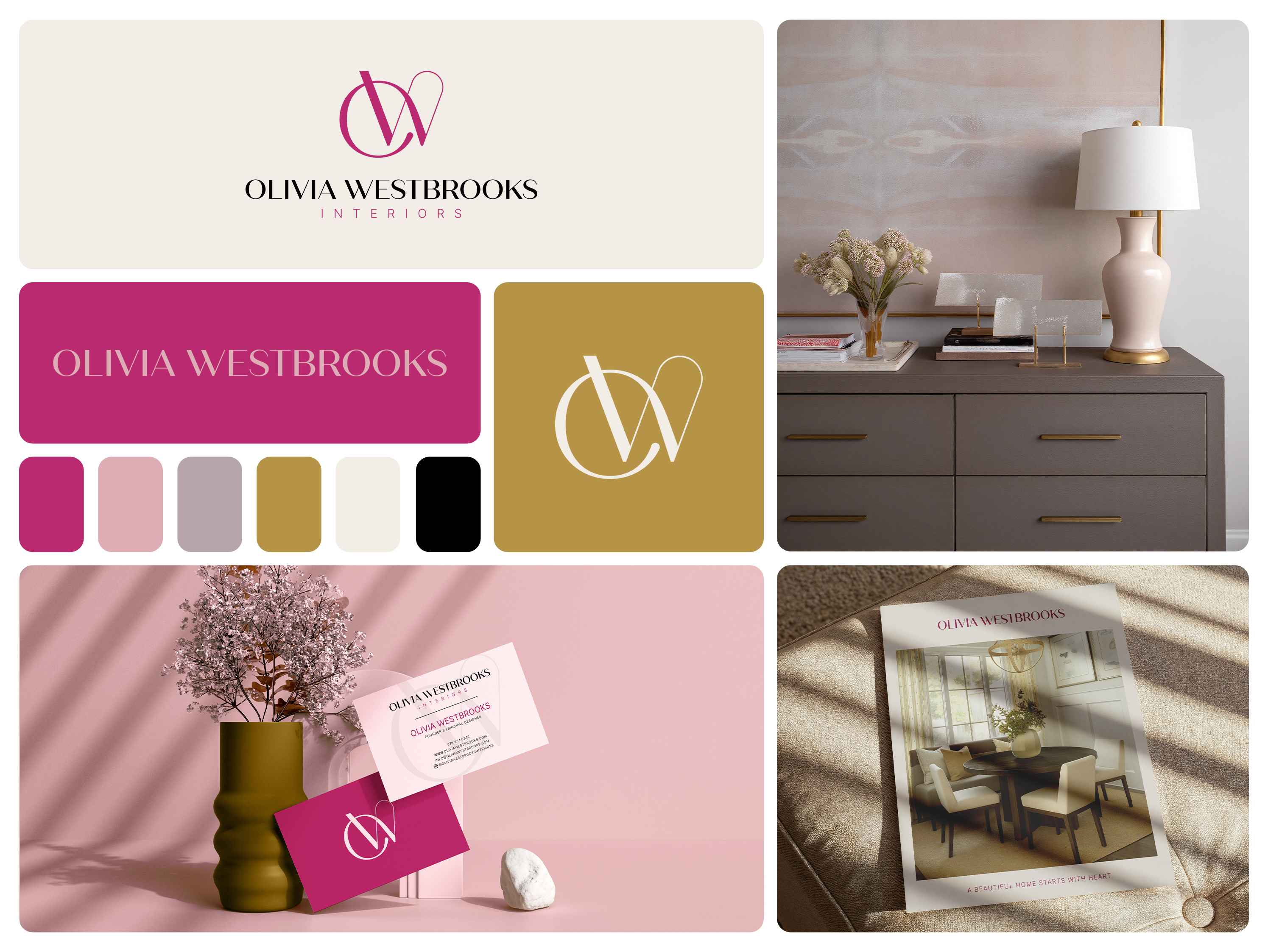 Olivia Westbrooks Interiors branding high end interior lettermark logo logo design luxury minimal modern