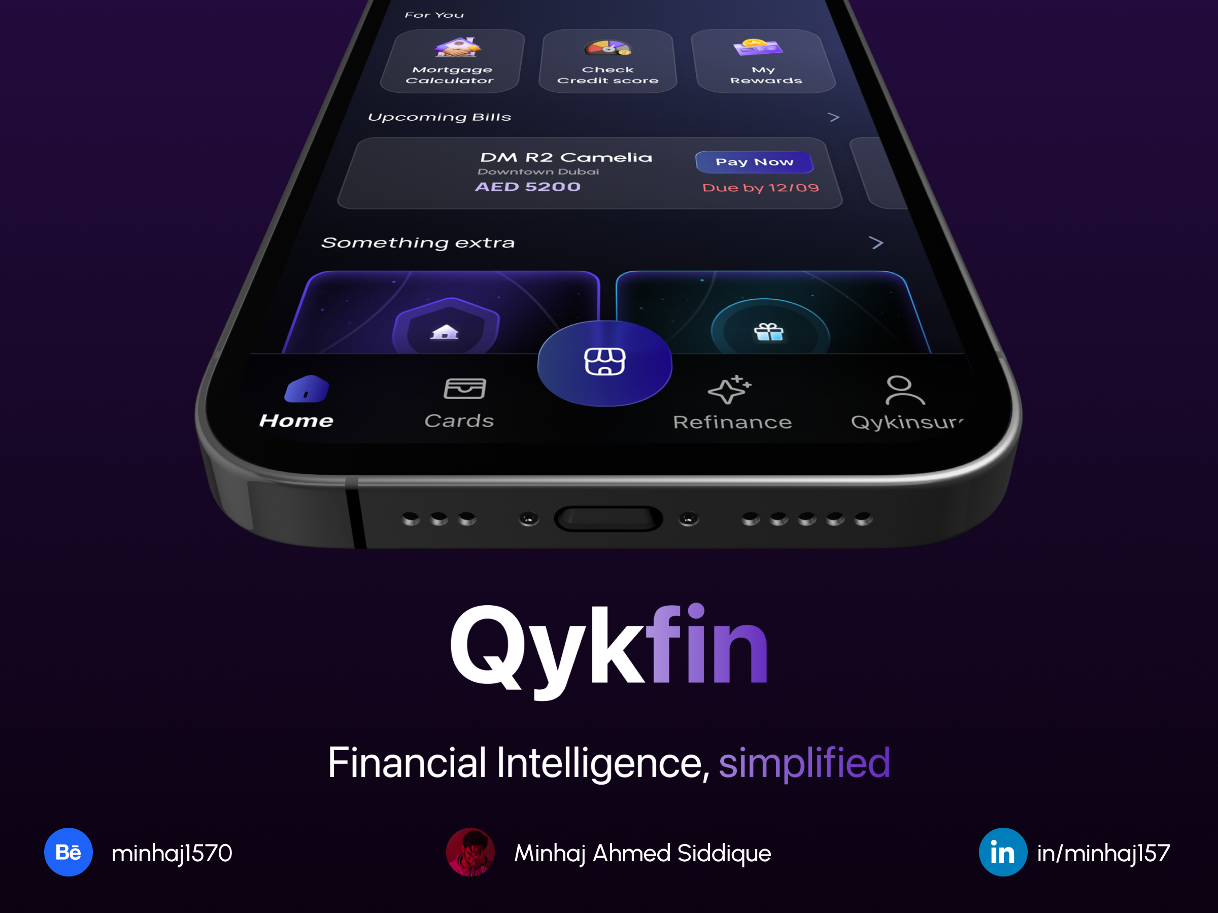 Qykfin: Financial Intelligene, simplified fintech app mobile app product design protoyping ui uiux user experience ux