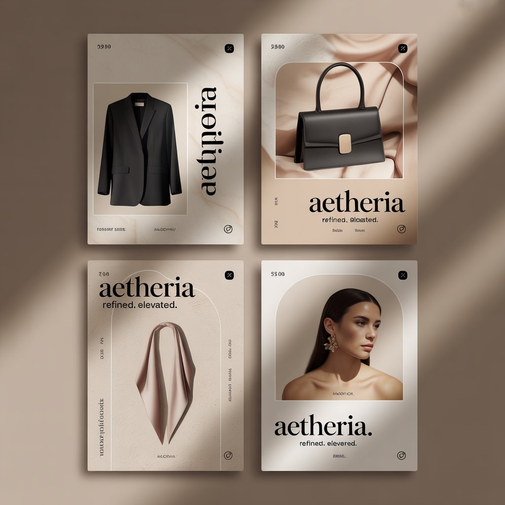 Aetheria – Luxury Fashion Campaign Design branding design graphic design post social media post