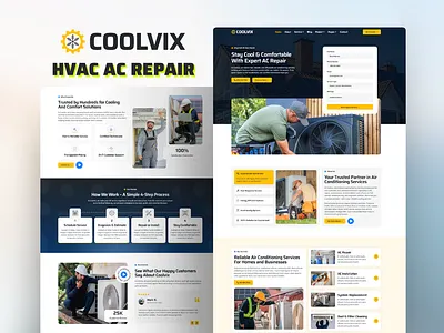 Coolvix – Air Conditioner & HVAC Repair Service Elementor Templa airconditioner elementor hvac nocode templatekit ui webdesign wordpress
