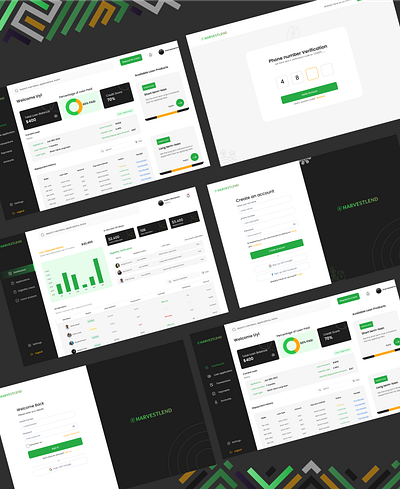 Harvest lend loan web app dashboard graphic design loan app product design ui ux web app