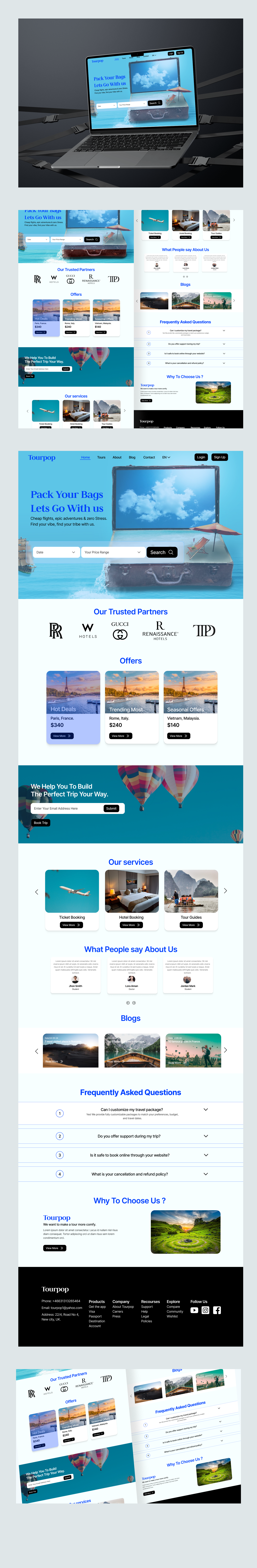 Travel Agency Website Landing Page UI Design uxdesign