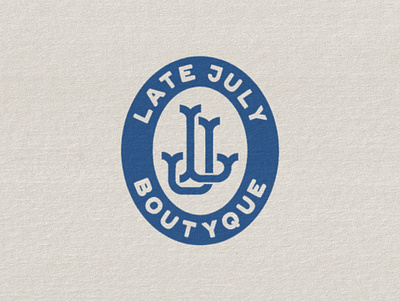 Late July Monogram Logo badge brand identity branding creative horseshoe lj logo logo design minimal monogram simple vector vintage vintage monogram
