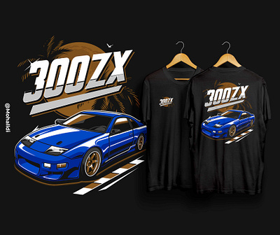 300ZX JDM Sport Car Illustration 300zx automotive automotive design automotive drawing automotive illustration car car design car drawing car illustration car tshirt jdm sport car vehicle