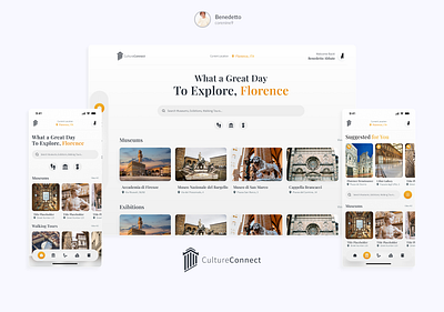 CultureConnect app mobile tablet tourism travel ui ux