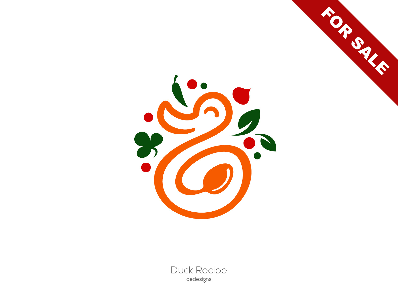Duck Recipe Logo (For Sale) animal food forsale kitchen logo logodesign restaurant sale