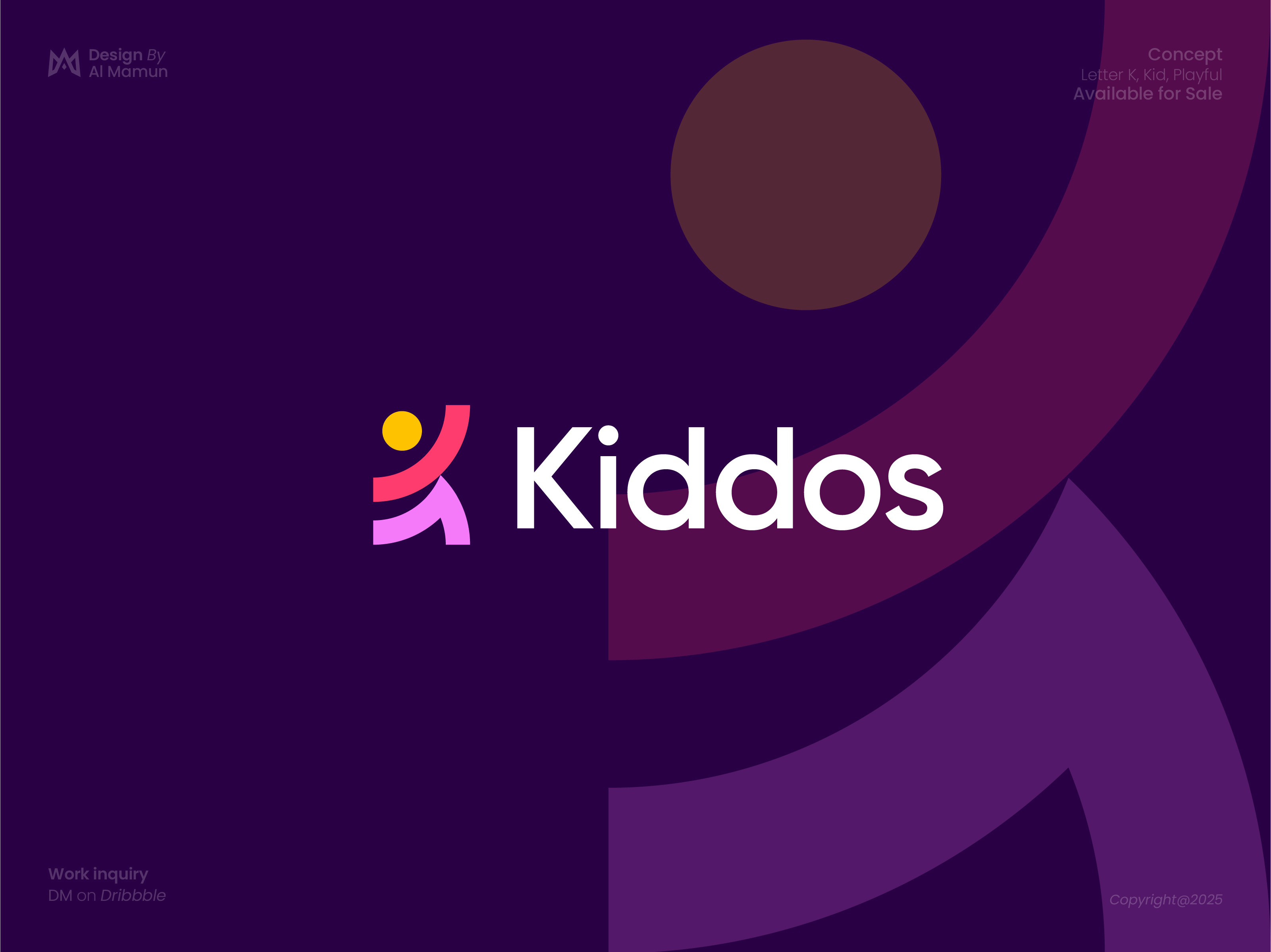 Creative Letter K, Kid, Playful Logo Design branding business children colorfull creative happy joy k kid letter k logo letter mark logo logo design logo designer logo icon modern logo playful symbol timeless unique