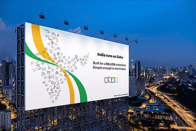 India runs on Zoho - billboard branding design graphic design illustration typography vector