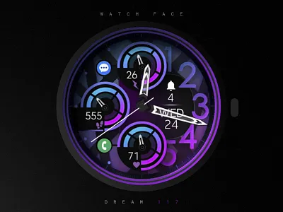 Colorful Analog Watch Face analog colorful design galaxy watch google graphic design illustration modern pixel watch purple samsung smart watch smartwatch technology ui watch watchface wear os