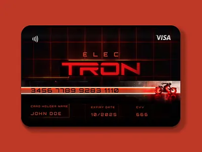 VISA elecTRON design or... 80s code digital art figma graphic design technology tron ui