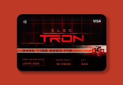 VISA elecTRON design or... 80s code digital art figma graphic design technology tron ui