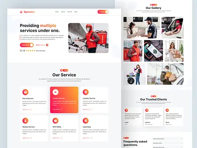 Courier Service Website - Landing Page courier booking courier landing page courier management system courier website courierservice delivery platform delivery service figma home page landing page landing page ui landingpage logistics online courier package tracking parcel delivery transport service ui design web design