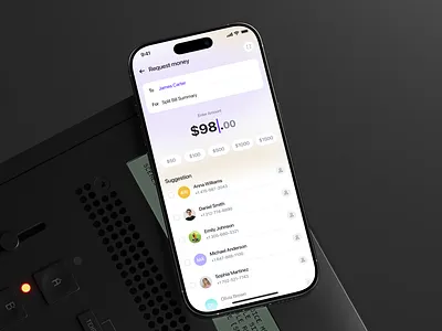 Banking & Fintech App: Request Money Flow app design app design ios bank bank fintech banking banking app design emoney financial fintech payment product design request money saas send money sfsfv transaction transfer uiux wallet