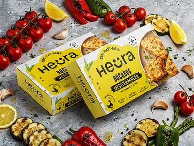 Heura Bocados:-Inspired Food Packaging bag design bottle design box design branded packaging creative packaging custom packaging designer label design packaging design pouch design product label product packaging subscription box design