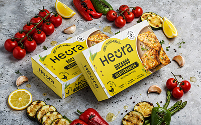 Heura Bocados:-Inspired Food Packaging bag design bottle design box design branded packaging creative packaging custom packaging designer label design packaging design pouch design product label product packaging subscription box design