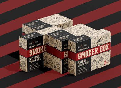 Smoker Box – Premium BBQ Kit Packaging Design bag design box design branded packaging creative packaging custom packaging illustration label design modern packaging design packaging design pouch design product label subscription box design