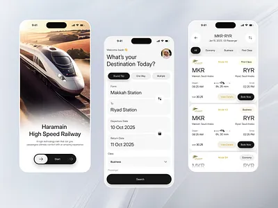 Haramain | Train Booking App Design air android app app design app ui booking booking app flight ios mobileapp ticket ticket booking tickets app train trainbooking transportation travel travelapp ui uxdesign